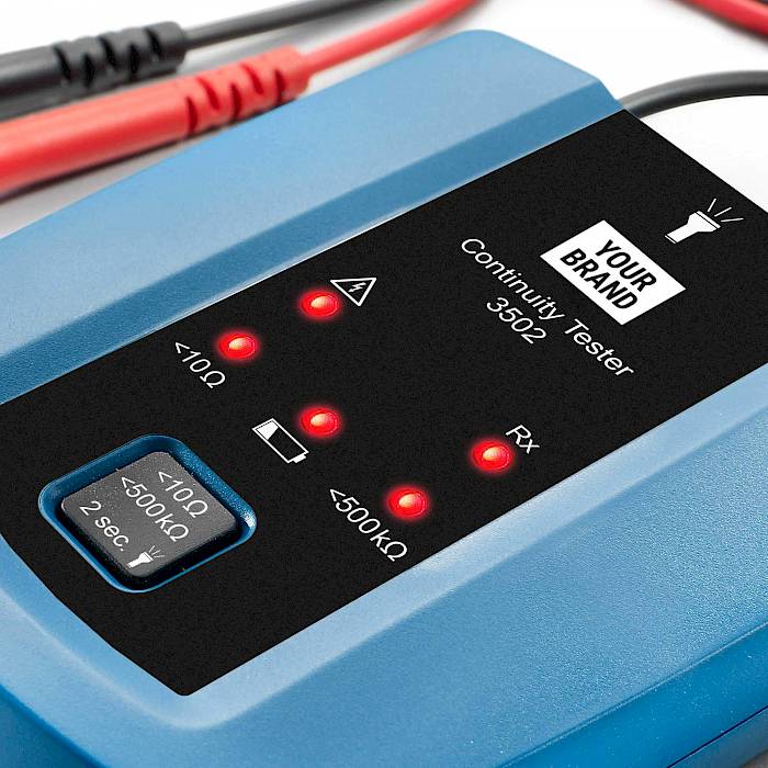 Advanced continuity tester with torch light detail